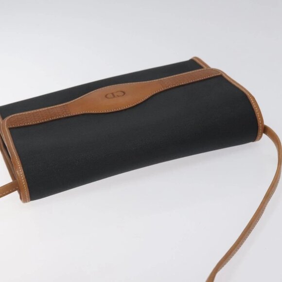 Christian Dior Shoulder Bag PVC Leather Black Gold Auth BA2862 - Picture 7 of 16